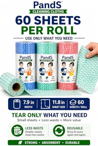 Reusable Paper Towels Washable, 2 Pack 120 Count Disposable Dish Cloths, Kitchen Washcloths Bathroom Hand Towels, Fast Dry Dishwashing Rags - Strong Absorbent - Green & Pink