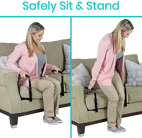Vive Stand Assist - Mobility Standing Aid Rail for Couch, Chair - Assistance Handle for Patients, Elderly, Seniors and Disabled - Safety Grab Bar for Sitting, Sofa, Home - Adjustable, Portable Device