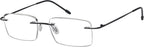 Eyekepper Frameless Reading Glasses for Men Reading - Rectangle Rimless Reader Eyeglasses Black +2.00