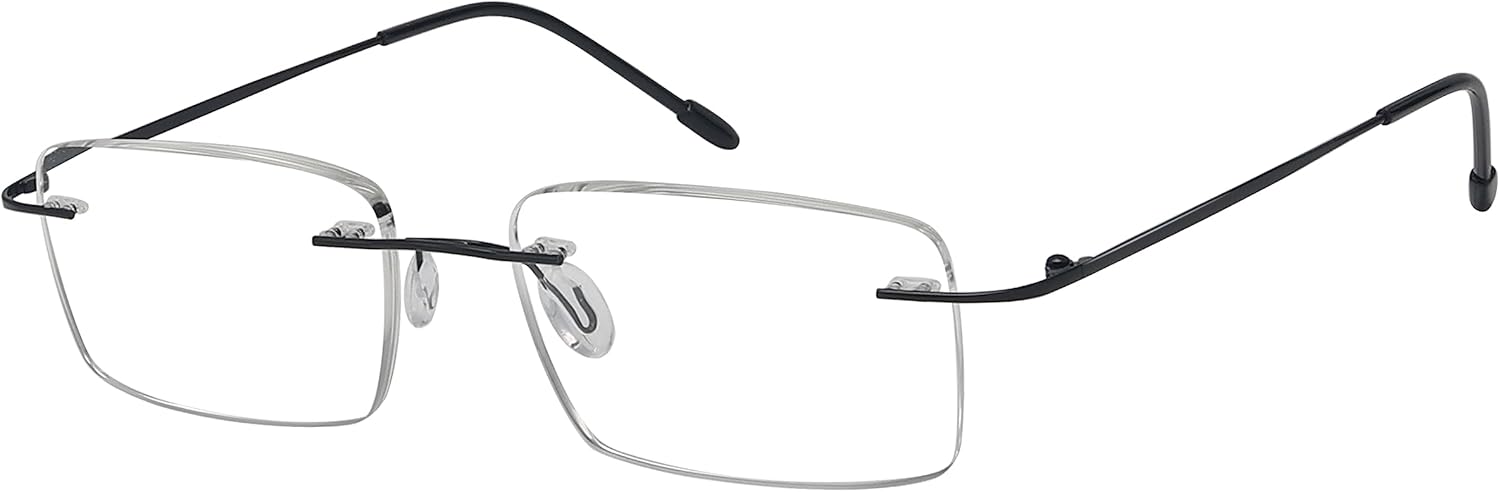 Eyekepper Frameless Reading Glasses for Men Reading - Rectangle Rimless Reader Eyeglasses Black +2.00
