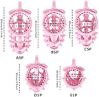 Male Fixed Training Cage Protection Cage (Curved) with Pink Silicone Spikes for Security (US-A134) (E5P)