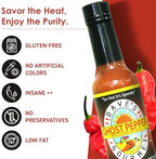 Dave's Gourmet Ghost Pepper Naga Jolokia Hot Sauce - Insanely Hot Plus Heat Level - Ghost Pepper Hot Sauce - Use on Wings, Stews, Potato Salad and More- Spicy Sauce for Chiliheads - 5oz (Pack of 1)
