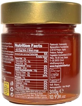Alfa Honey – 100% Pure Raw Cretan Thyme Honey | Award-Winning | 310 g Glass Jar | Unfiltered & Unprocessed | From the Mountains of Crete