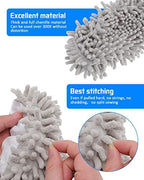 8 Pcs Mop Slippers Socks Floor Cleaning,Microfiber Shoe Covers dust Washable Reusable for Woman Man House Kitchen (Grey)