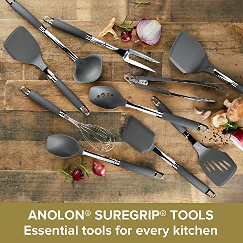Anolon 10-Piece Nylon Mixed Tool Set, Graphite