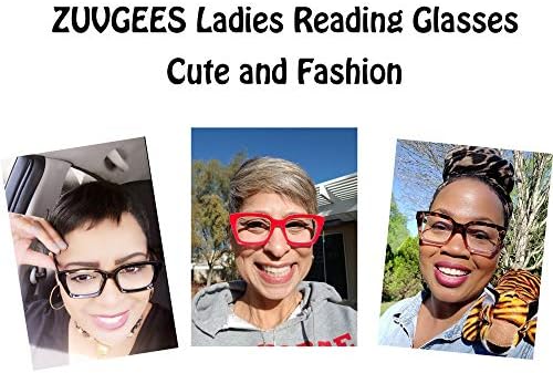 ZUVGEES Retro Style Blue Light Blocking Reading Glasses Big Eyeglass Frames Large lens Computer Readers