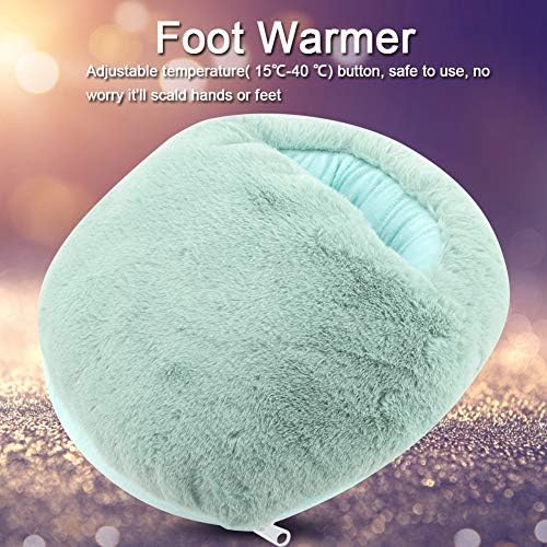 Aramox Electric Foot Warmer Cushion Plush Fabric Heating Pad,5V Voltage Portable Foot Heating Device for Home Office Use with Removable Cover Temperature Control (Light Blue)