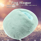 Aramox Electric Foot Warmer Cushion Plush Fabric Heating Pad,5V Voltage Portable Foot Heating Device for Home Office Use with Removable Cover Temperature Control (Light Blue)
