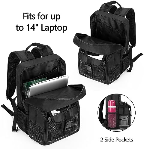 CURMIO Travel Backpack Compatible with Inogen, OxyGo and Caire Units, Portable Oxygen Concentrator Bag with Storage Compartment, Black (Bag Only, Patent Pending)