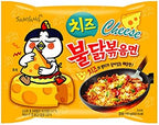 Sam Yang Korean Buldak Cream Carbonara Noodles Pk1 & Buldak Carbo Noddles Pk1 & Buldak Cheese Pk1(420Gm)(Imported) Pack Of 3 (Non - Vegetrian)