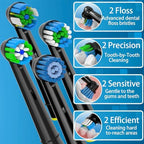 Qitizu Replacement Heads Compatible with Oral B Braun Electric Toothbrush, Replacement Toothbrush Heads Fit for Oral-b Pro 1000/7500/3000/7000/8000/500, 8 Packs (Black)