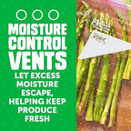 Ziploc Food Storage Produce Bags, Seal Top to Keep and Control Moisture, 15 Bags Total