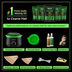 DELEXI Men’s Waxing Kit for Coarse Back & Chest Hair – New Heavy-Duty Edition – Home Waxing System for Couples & Male Grooming – Includes Analog Warmer & Precision Tools for Beard & Brows
