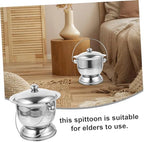 FRCOLOR Urinal Lid Portable Chamber Pot Stainless Steel Spittoon for Home and Camping