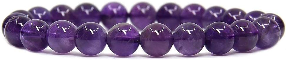 Angelstones Handmade Natural Healing Gemstone 8mm Round Beads Stretch Crystal Bracelet 7 Inch Unisex