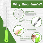 Rnoafmu Bottle Brush Cleaner Set of 3, 14 in Long Handle Water Bottle & Straw Cleaner Brushes for Washing Tumblers, Baby Bottles, Cup Lid Cleaning Brush