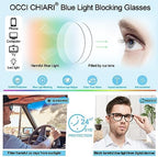 OCCI CHIARI Transition Bifocal Reading Glasses for Men XL Blue Light Blocking Readers