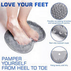 Shower Foot Scrubber Mat Back Washer Exfoliating Bath Wash Pad Wall Mounted Slip Suction Cups for Use in Cleaner Men and Women