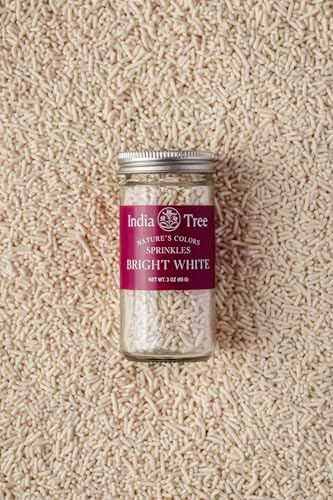 India Tree Nature's Colors Bright White Sprinkles - 2.9 lb Bulk | Natural, Non-GMO, Vegan, Top 9 Allergen-Free