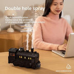 Retro Train Aromatherapy Diffuser 300ML Ultrasonic Cool Mist Humidifier with LED Night Light, Remote Control, Timer, 2 Mist Modes for Home Bedroom Office