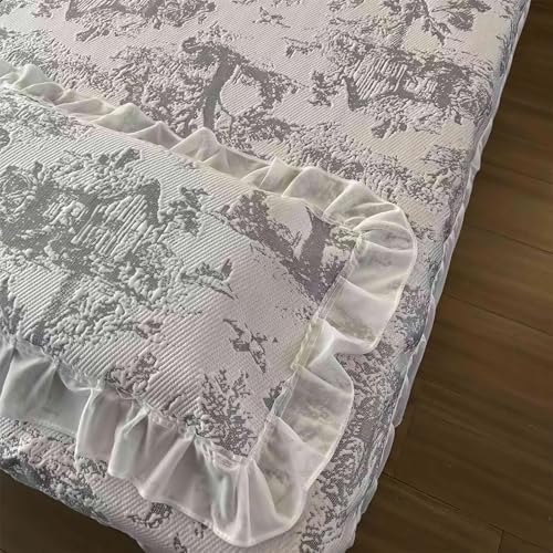 Massage Table Skirt with Hole, Beauty Massage Table Cover,Spa Thickened Massage Linens, Massage Fitted Sheet, Massage Face Rest Cover with Hole,Sutiable for 75"X31.5" (Gray)