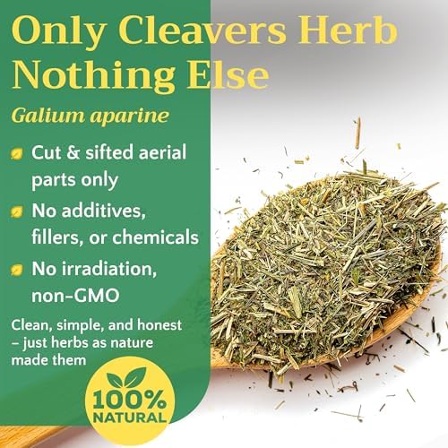 Cleavers Herb Tea (Galium Aparine) - Dried Cut & Sifted Cleaver Herbs - Fresh Herbal Loose Leaf Teas, 8 oz
