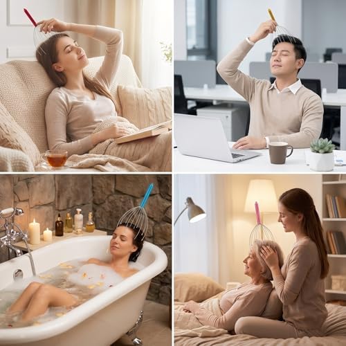Healifty Scalp Massagers Head Scratcher Tool: 12Pcs Octopus Head Massage Scratcher Manual Hair Claw for Neck Shoulders Arms Legs Stress Relief Funny Stocking Stuffers Bulk Gifts for Men Women Adults