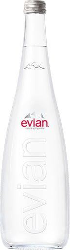 Evian Still Mineral Water, 25.4 Fl Oz Glass Bottle (Pack of 6)