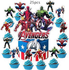 45PCS for superhero Birthday Party Supplies,Avengers Party Decorations Set Include Banner, Balloons, Cake Cupcake Toppers, Tablecloth for Girls Avengers Theme Party
