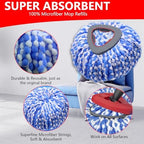 Spin Mop Replacement Heads Compatible with O Cedar RinseClean 2 Tank System,4 Pack Mop Refills Microfiber Mop Replace Heads,Deep Cleaning for All Flooring,Machine Washable and Easy to Install