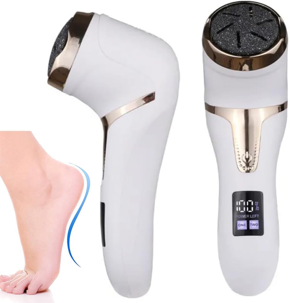Electric Foot Grinder, Dual Speed Callus Remover With Vacuum Adsorption and Roller Heads, USB Rechargeable Foot File for Heel Repair, Pedicure Tool for Dead Hard Cracked Dry Skin