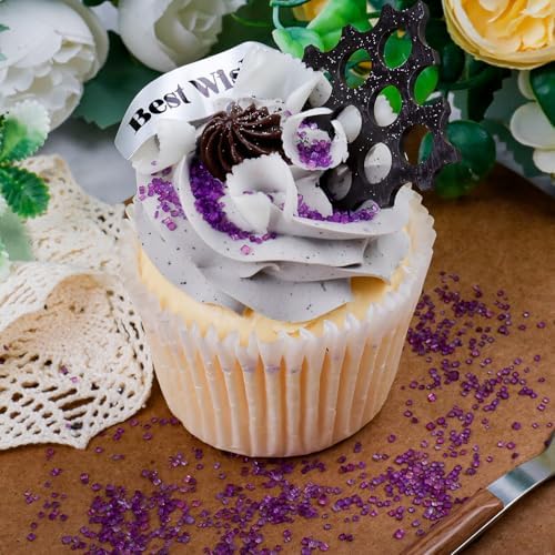 Purple Sanding Sugar - Sparkling Sugar Crystals for Baking Decorations (130g/4.6oz) - Edible on Cookies, Cupcakes, Cakes, Ice Cream | Wedding, Party, Valentines Sugar Sprinkles