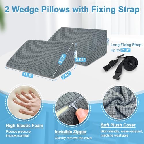 KAAMOS Wheelchair Lateral Support Cushions, Lateral Support for Wheelchair, Back Side Support Wedge Cushion for Seniors, Foam Positioning Wedge Pillow Side Padding (Small)
