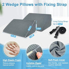 KAAMOS Wheelchair Lateral Support Cushions, Lateral Support for Wheelchair, Back Side Support Wedge Cushion for Seniors, Foam Positioning Wedge Pillow Side Padding (Small)