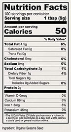 Anthony's Organic Hulled Sesame Seeds, 2 lb, White, Raw, Gluten Free, Non GMO, Keto Friendly