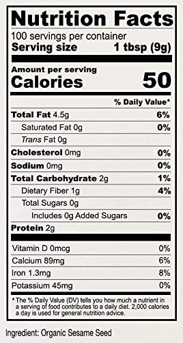 Anthony's Organic Hulled Sesame Seeds, 2 lb, White, Raw, Gluten Free, Non GMO, Keto Friendly