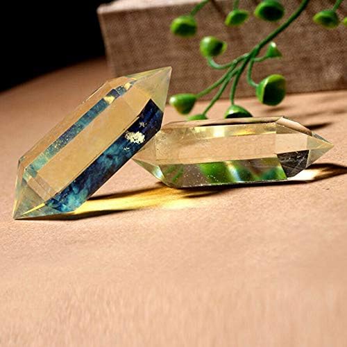 Wixine 1Pcs Natural Citrine Melting Stone Quartz Crystal Obelisk Point Wand Healing Reiki