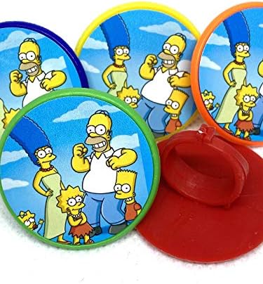 Simpsons Cupcake Toppers Party Supplies Rings Package of 24 from Blue Fox Baking