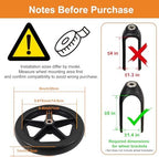 4Pcs 8 Inch Solid Replacement Wheels - Environmentally Friendly Rubber Material, Wear-Resistant PU Tires, Anti-Slip, and Durable ABS Wheel Hub - Easy to Install (4 Pcs)