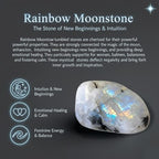 Healing Crystal Stones Rainbow Moonstone Tumbled Stone – Natural Crystal for Positivity, Intuition & Energy Balance – Pocket Gemstone for Meditation, Reiki, Chakra & Home Décor