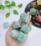 LAIDANLA Green Aventurine 2" Natural Rough Stones Crystal Large Raw Crystals Bulk Healing Gemstones for Reiki Healing Tumbling Fountain Rocks Wire Wrapping Decoration 4PCS 0.55lb
