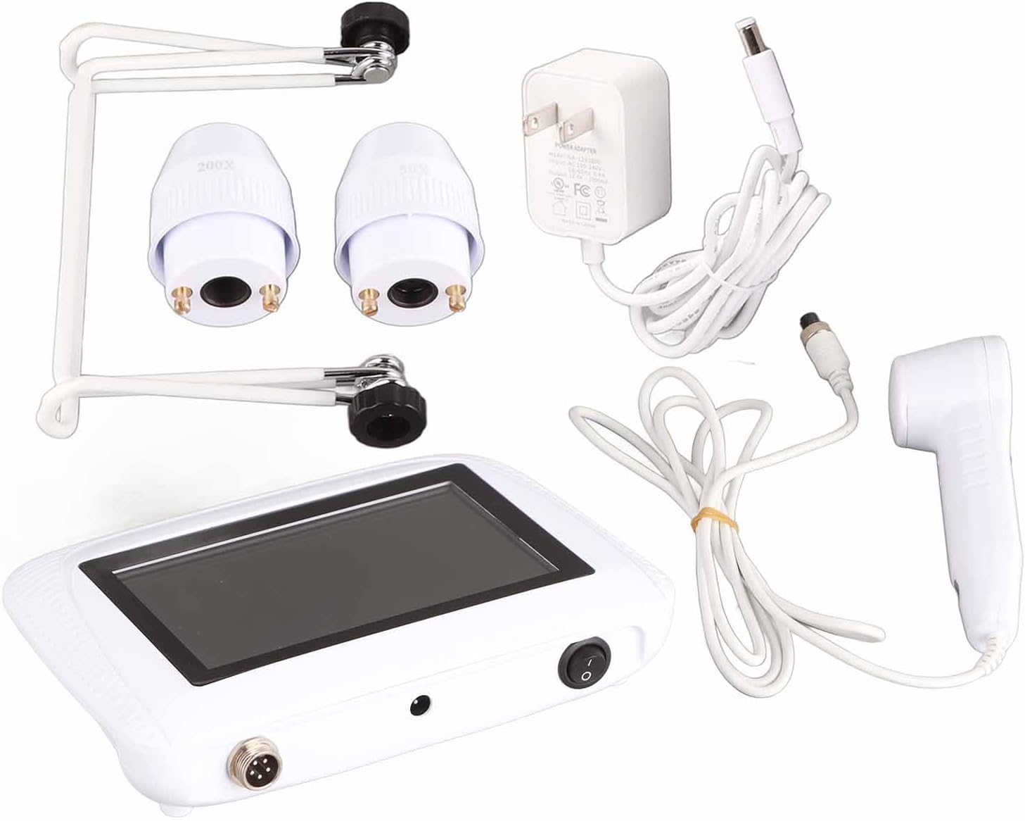 Dioche Skin Diagnosis Hair Analyzer Machine, 5 Inch HD LCD Screen Digital Skin Detector Rechargeable Scalp Hair Follicle Oil Magnifying Detector Analyzer Skin Pigment Tester