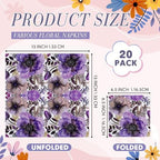 Crtiin 20 Pack Decoupage Napkins Floral Napkins Flower Cocktail Paper Decorative Toilet for Valentine's Day Birthday Party Beautiful Gorgeous, 20 Styles Each 6.5 Inches(Style 5)