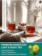 TeeLux Dandelion Leaf & Root Tea Bags, Natural Roasted Dandelion Root with Fresh Dandelion Leaf Herbal Tea, Caffeine Free, 100 Count