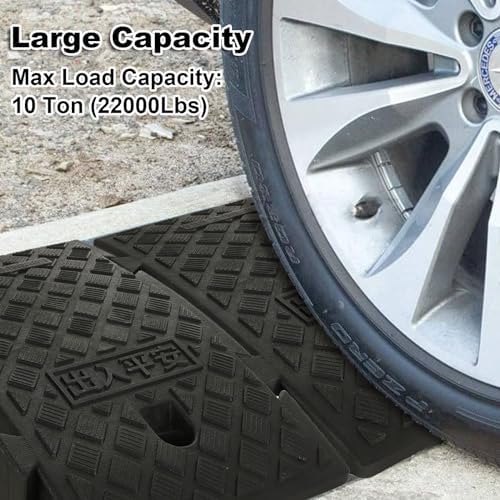 LOEQIAN Plastic Curb Ramp 6.3" Rise Height Heavy Duty Driveway Curb Ramps, Threshold Ramp for Forklifts, Trucks, Buses, Cars, Wheelchairs, Bikes - 9.8 L x 15.75 W (Black)