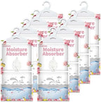 Ksend Moisture Absorbers 8 Packs - 9.8 oz Dehumidifier Bags, Portable Moisture Hanging Bags for Closet, Bathroom and Kitchen, Lemon Rose Scent, 11.8" x 6.3"