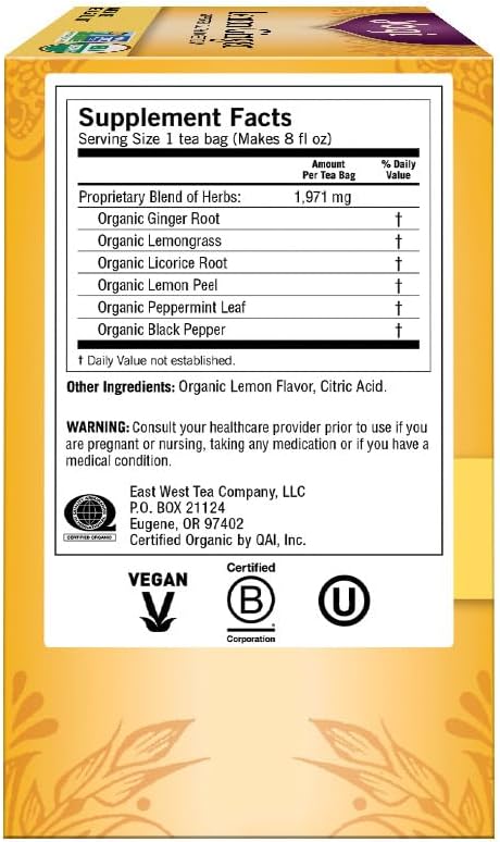 Yogi Tea Lemon Ginger Tea Bags, 16 ct