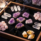 CrystalTears Amethyst Crystal Geode Cluster Raw Amethyst Rock Quartz Healing Crystals Druzy Geode Mineral Specimen Gemstone for Meditation Reiki Healing Home Decor 0.18-0.33 lb Christmas Gift