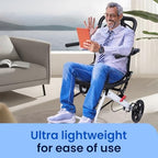 (15lb) Super Lightweight Wheelchairs for Adults，Easy to Travel, Locking Hand Brakes, User-Friendly, Folding, Portable. for Adults or Child (up to 220lbs) A