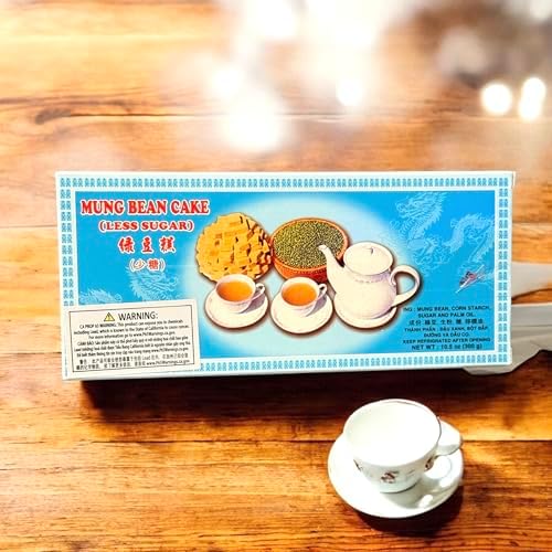 1 Pack - Less Sugar Mung Bean Cake - Banh Dau Xanh It Duong - 10 Oz per Box - Product of Vietnam